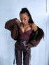 ELYNDI, string-style shaping bodysuit - choco